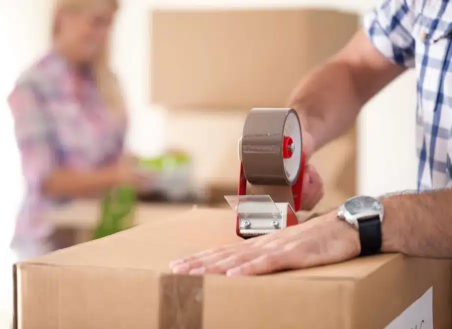 White Tape-Free Moving Box