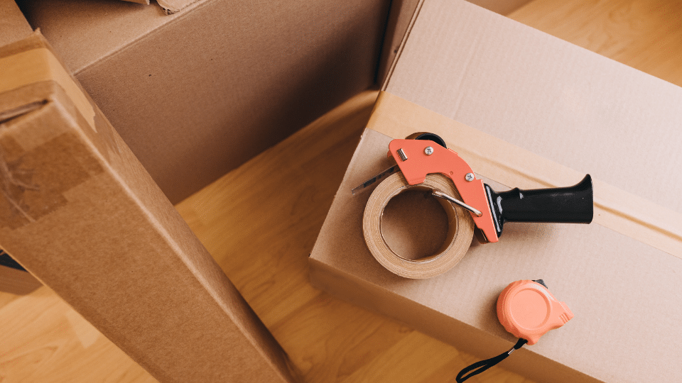 White Tape-Free Moving Box